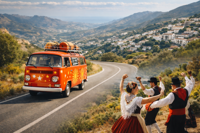 viaje en autocaravana hippie y cultura de España